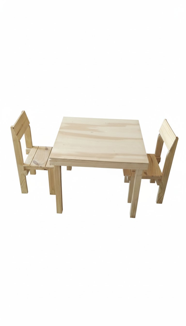 Set Infantil de Mesa y 2 Sillas de Madera Pino. - Imagen 2