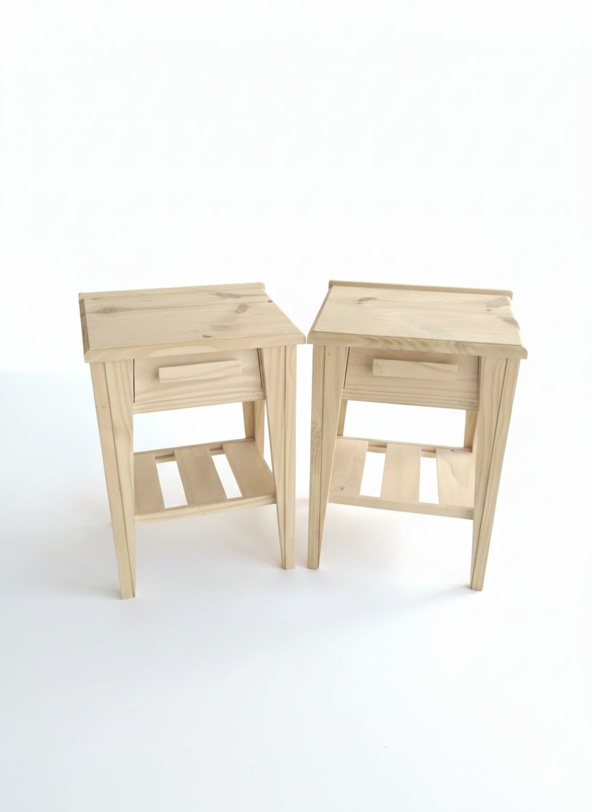 Mesita de Luz de Pino Macizo | Estilo Nórdico y Funcional - Imagen 2