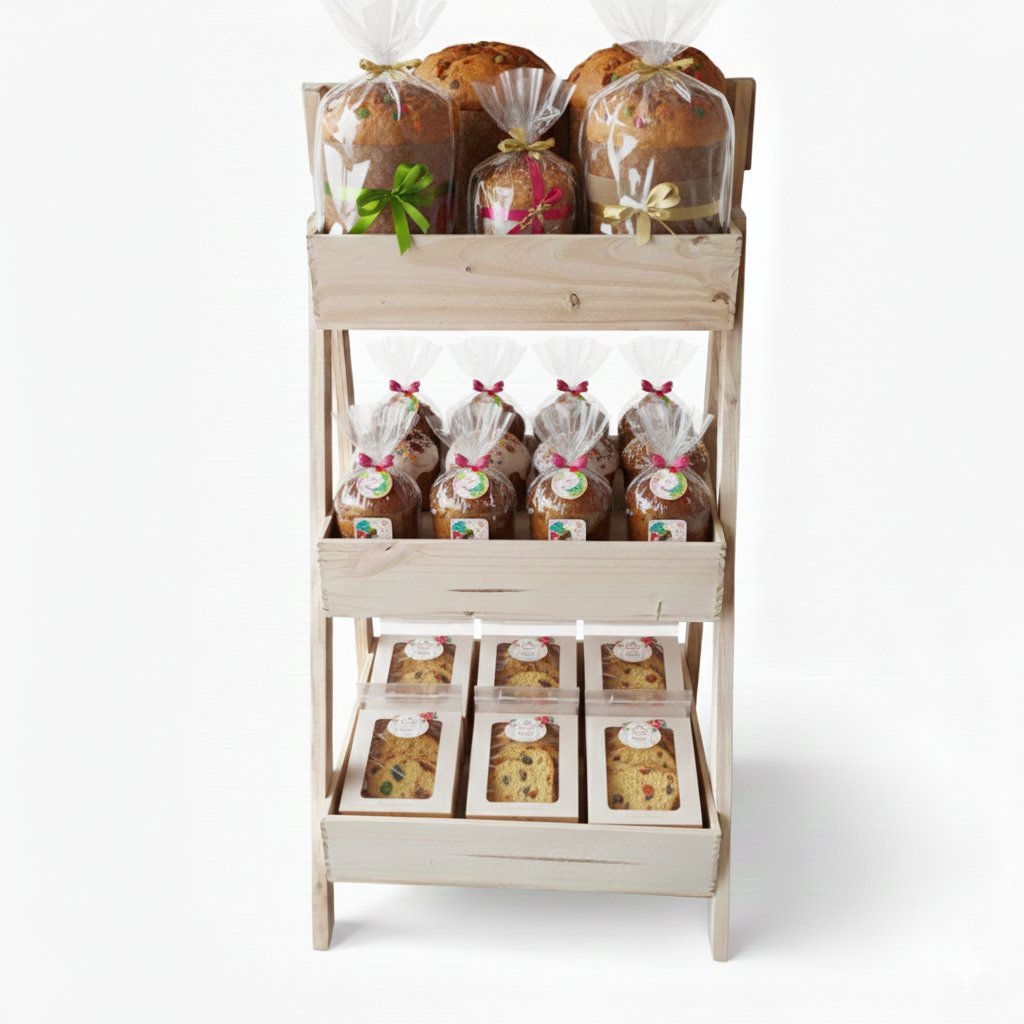 Canasto Verdulero de Pino de 3 Niveles - Imagen 3