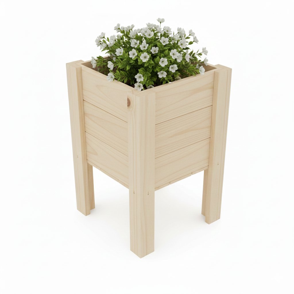 🪴 Macetero de Madera Rústica (32x32x30 cm) - Imagen 2