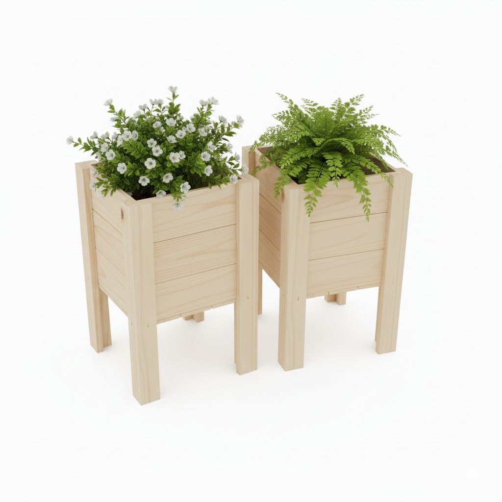 🪴 Macetero de Madera Rústica (32x32x30 cm) - Imagen 3